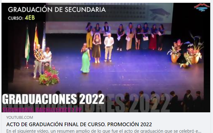 Imagen de la noticia: Acto de Graduación Promoción 2022. El Vídeo 