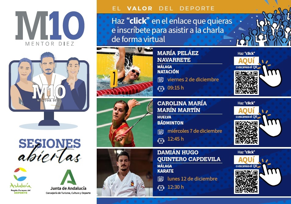 Imagen de la noticia: Programa Mentor 10: Charlas virtuales con deportistas andaluces olímpicos [Actualizado]