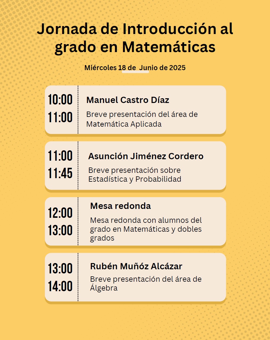 Imagen de la noticia: Jornada informativa sobre el grado de Matemáticas (Universidad de Málaga) [Actualizado]
