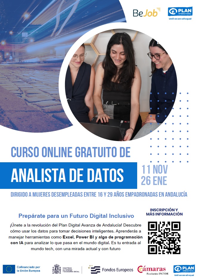 Imagen de la noticia: Plan Digital Avanza Andalucía: Formación gratuita para jóvenes andaluzas en situación de desempleo (16-29 años)